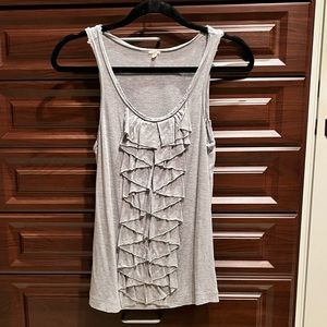 Grey ruffle tank